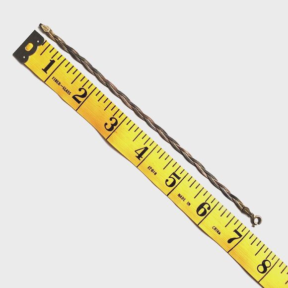 Tri Tone Bracelet Braided Herringbone Weave 925 Italy FMC 7" Gift - Picture 9 of 9